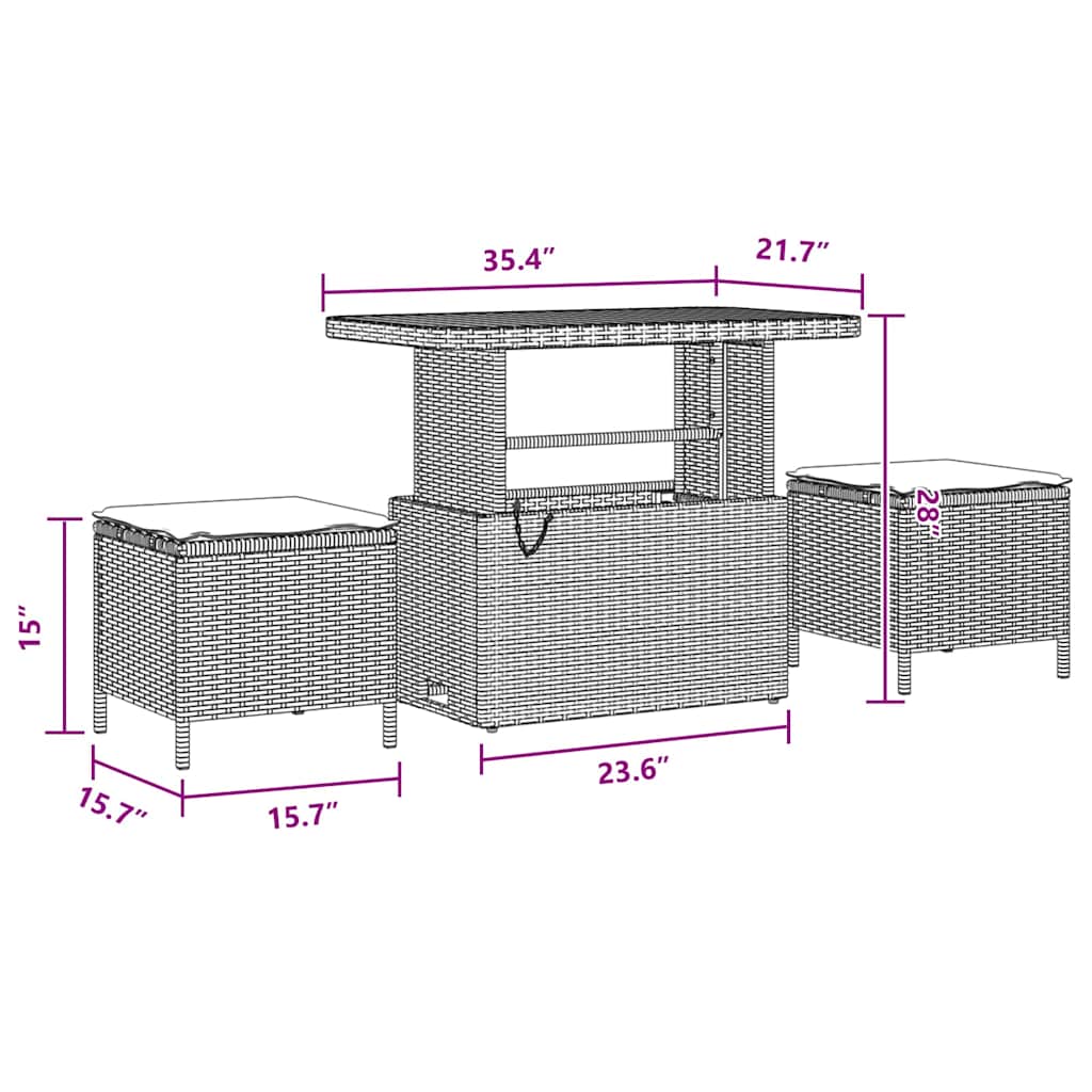 Set Divano da Giardino 10 pcs Nero polyrattan