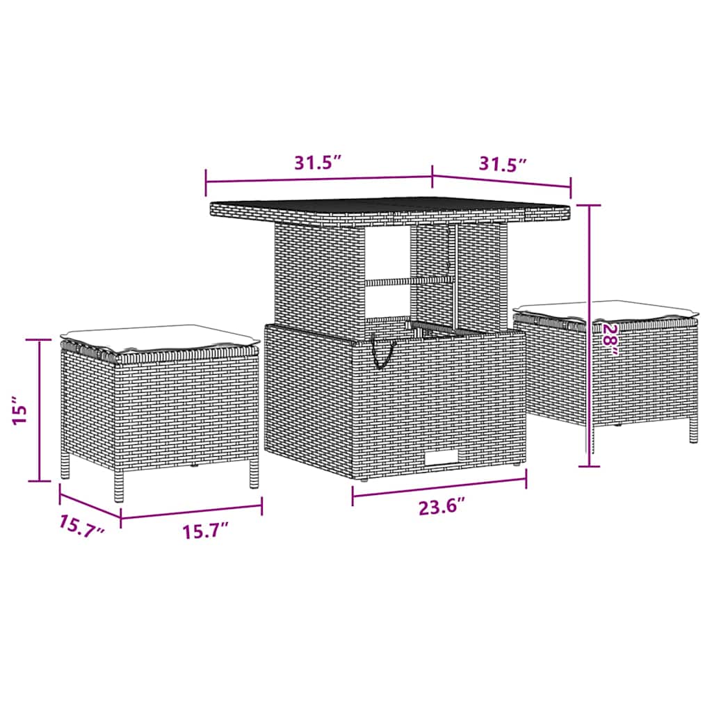 Set Divano da Giardino 8 pcs Nero polyrattan