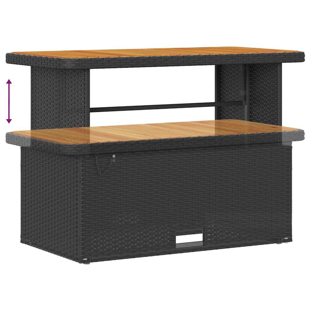 Set Divano da Giardino 9 pcs Nero polyrattan