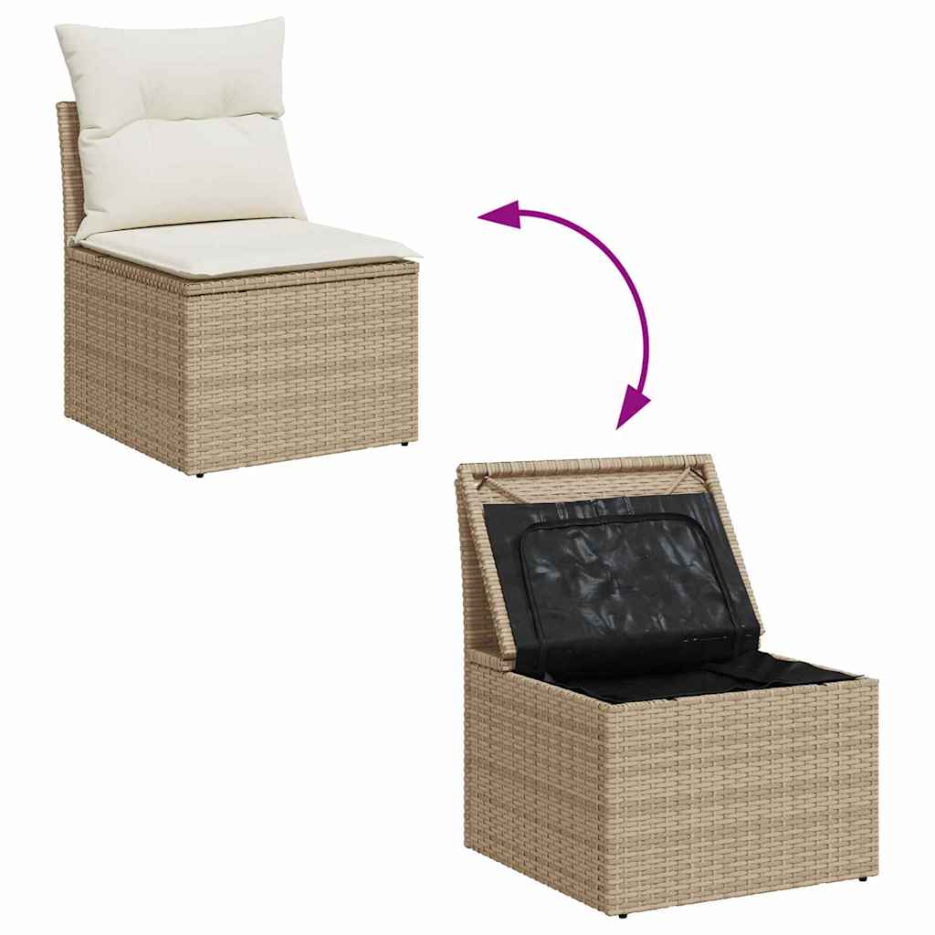Set Divano da Giardino 13 pcs beige e panna 100 x 100 x 71 cm