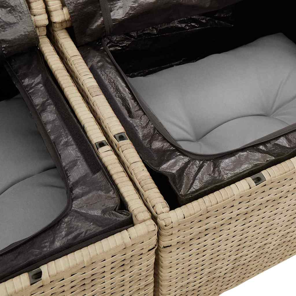 Set Divano da Giardino con cuscino 11 pcs beige e grigio chiaro
