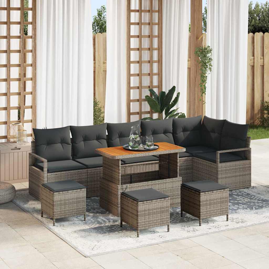 Set Divano da Giardino 10 pcs Grigio 110 x 55 x 71 cm
