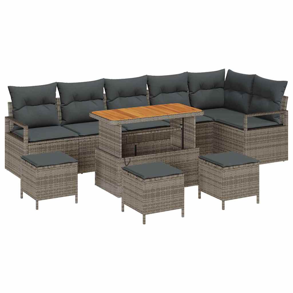 Set Divano da Giardino 10 pcs Grigio 110 x 55 x 71 cm
