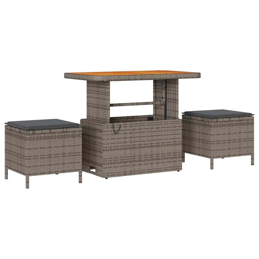 Set Divano da Giardino con cuscino 9 pcs Grigio 90 x 55 x 71 cm
