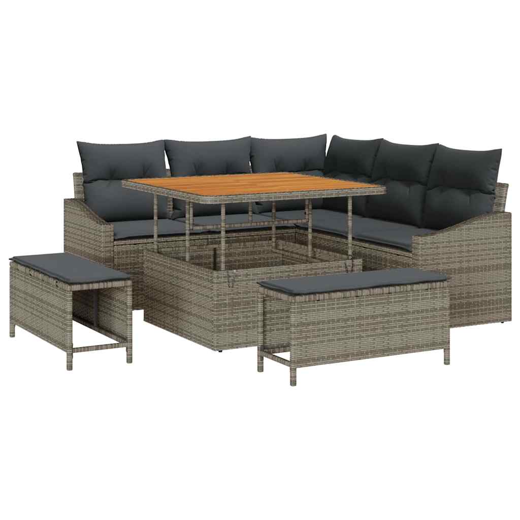 Set Divano da Giardino 8 pcs Grigio 100 x 100 x 71 cm