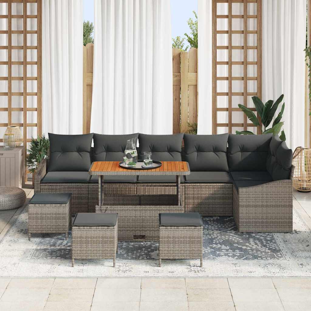 Set Divano da Giardino 10 pcs Grigio 110 x 55 x 71 cm