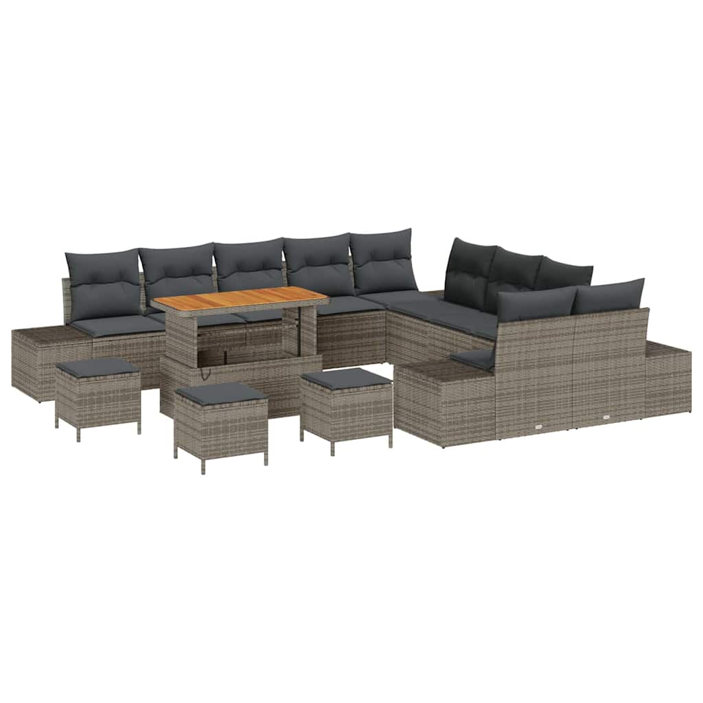 Set Divano da Giardino 13 pcs Grigio chiaro e grigio scuro