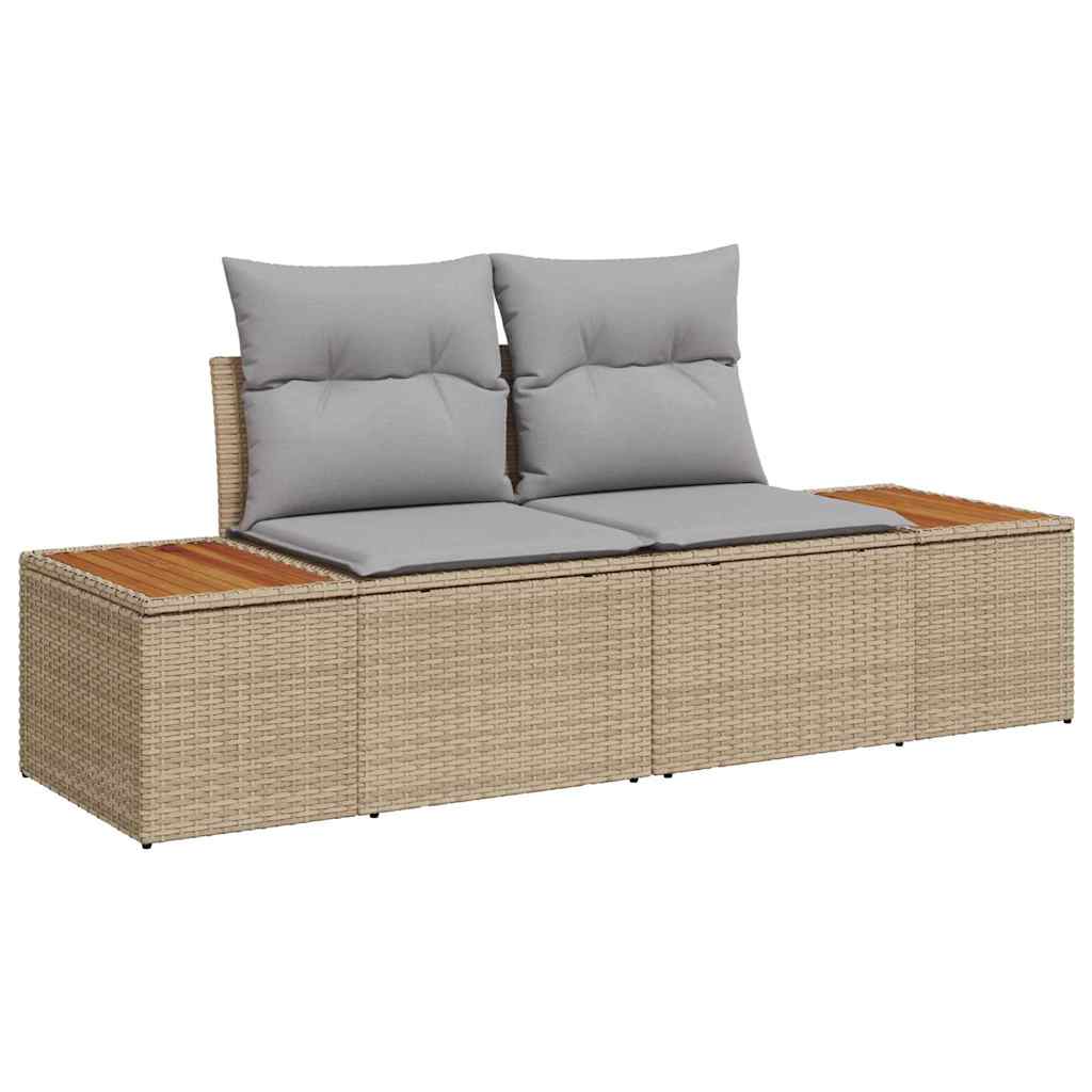 Set Divano da Giardino con cuscino 10 pcs Beige e Grigio Chiaro