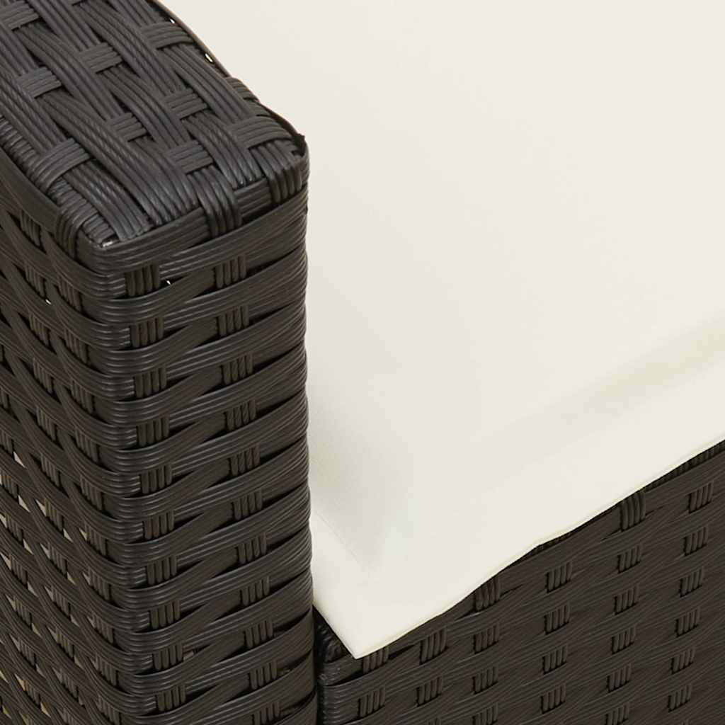 Set Divani da Giardino 4 pz con Cuscini Nero in Polyrattan