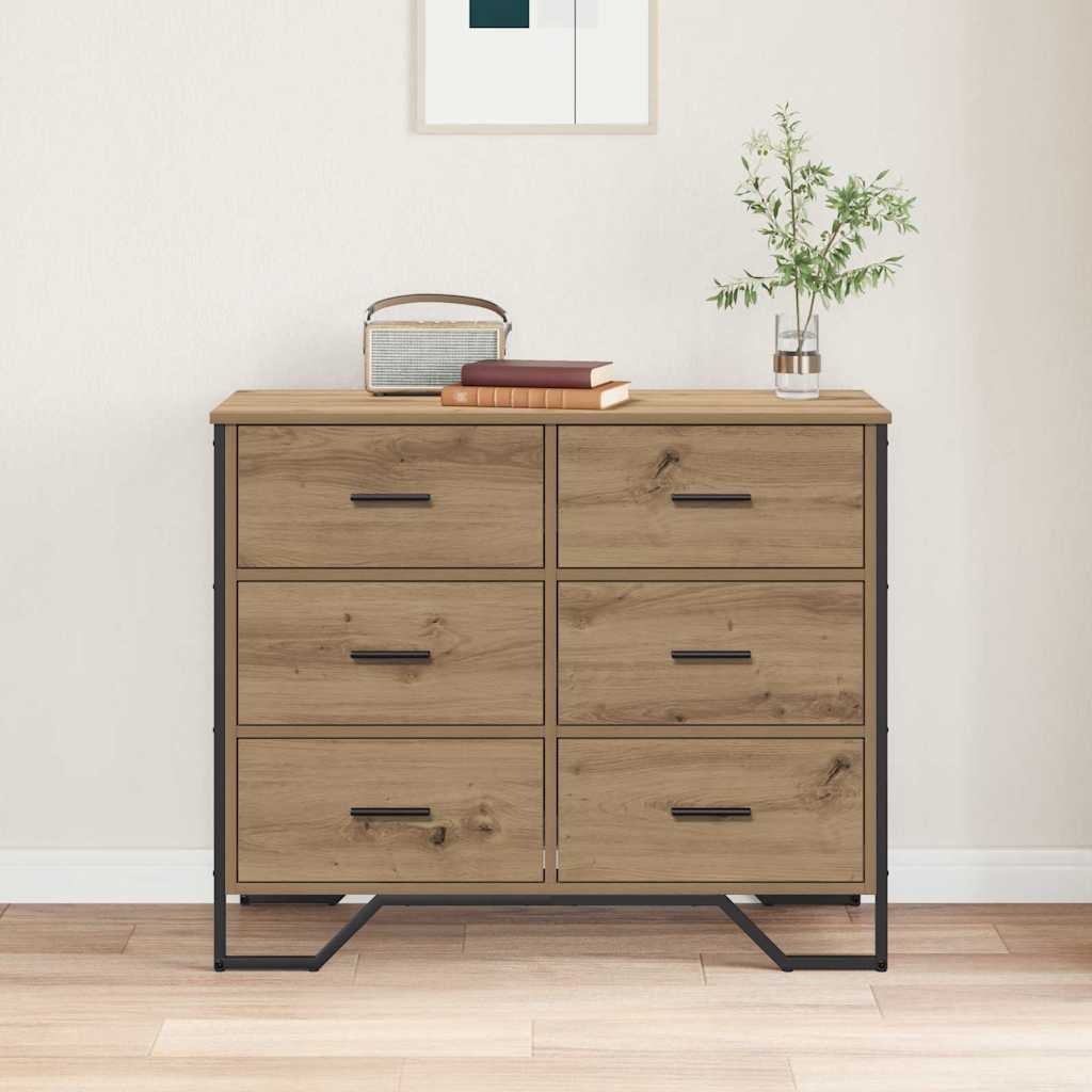Cassettiera con cassetto rovere artigianale 91 x 35.5 x 74.5 cm