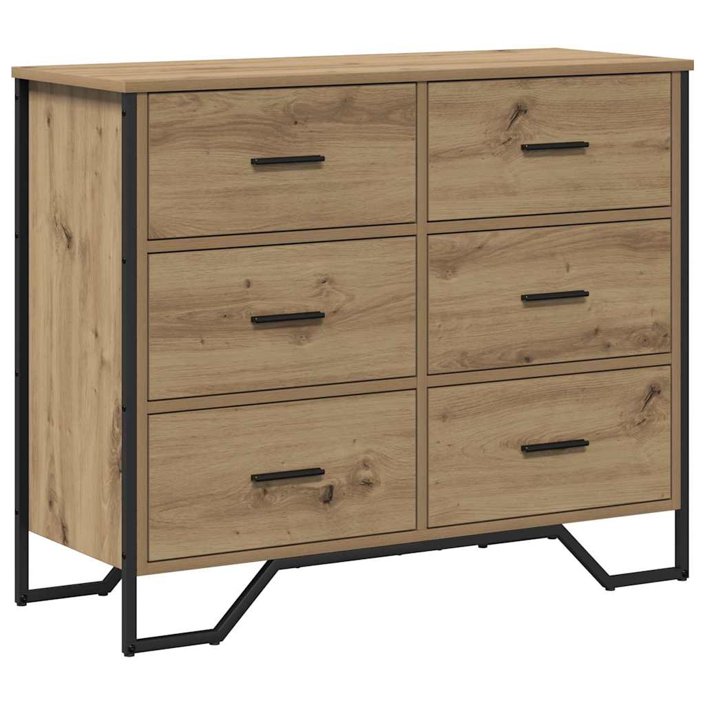 Cassettiera con cassetto rovere artigianale 91 x 35.5 x 74.5 cm