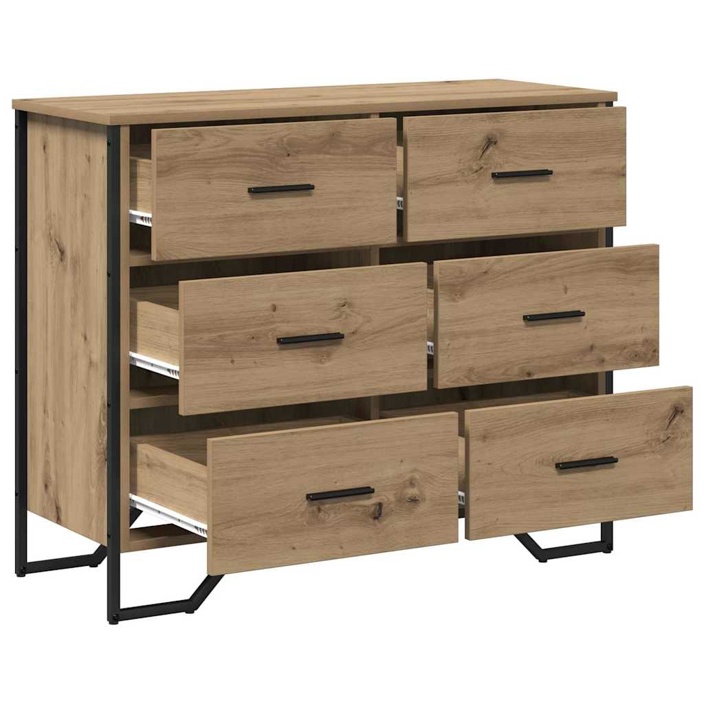 Cassettiera con cassetto rovere artigianale 91 x 35.5 x 74.5 cm