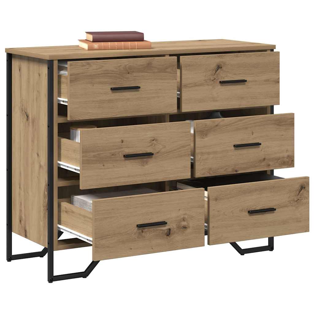 Cassettiera con cassetto rovere artigianale 91 x 35.5 x 74.5 cm