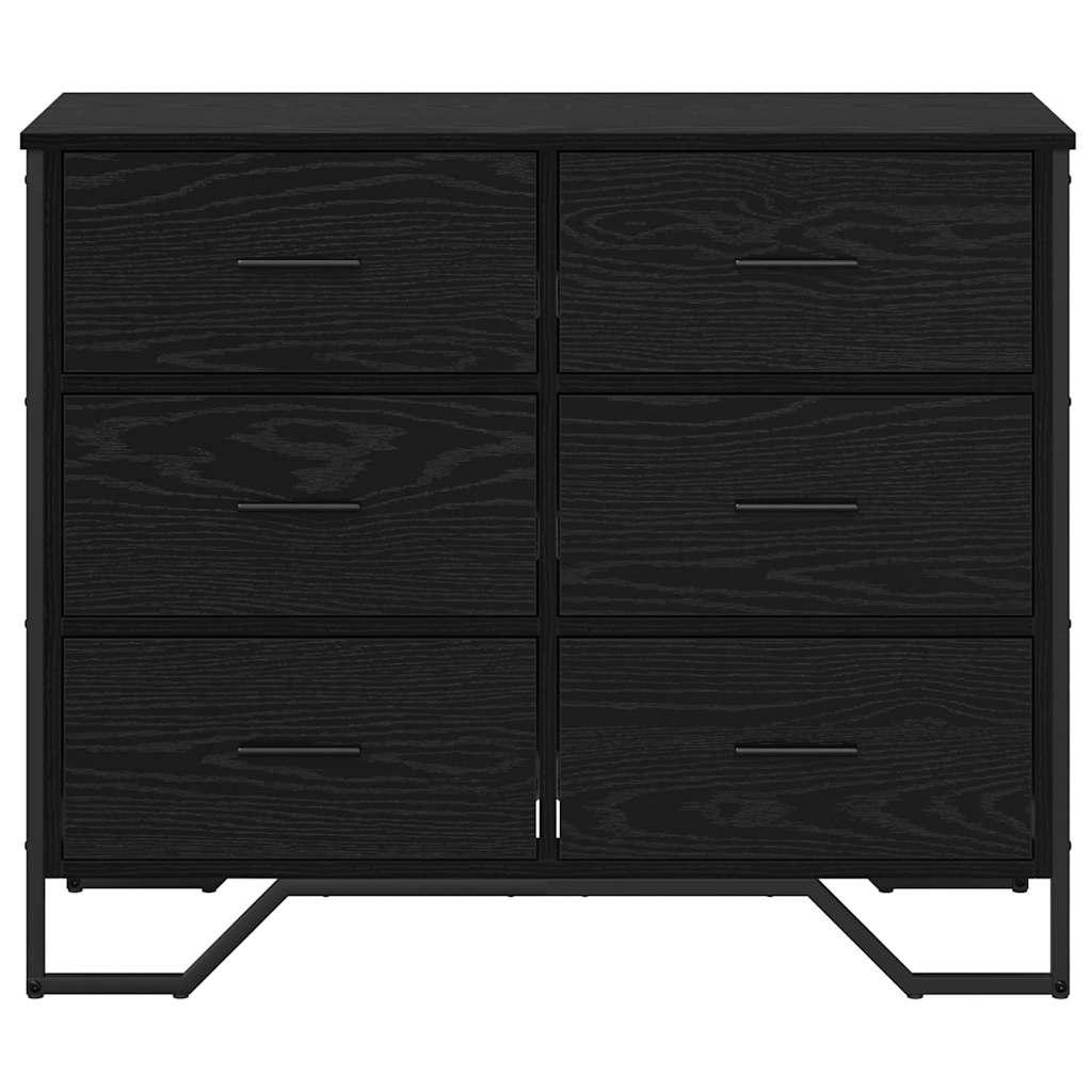 Cassettiera Rovere nero 91 x 35.5 x 74.5 cm Legno multistrato