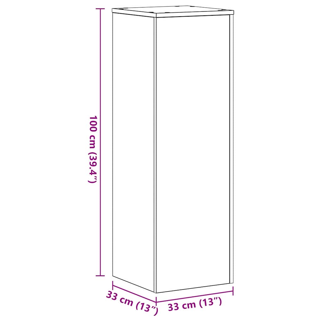 Supporto per piante 2 pcs Rovere nero 33 x 33 x 100 cm