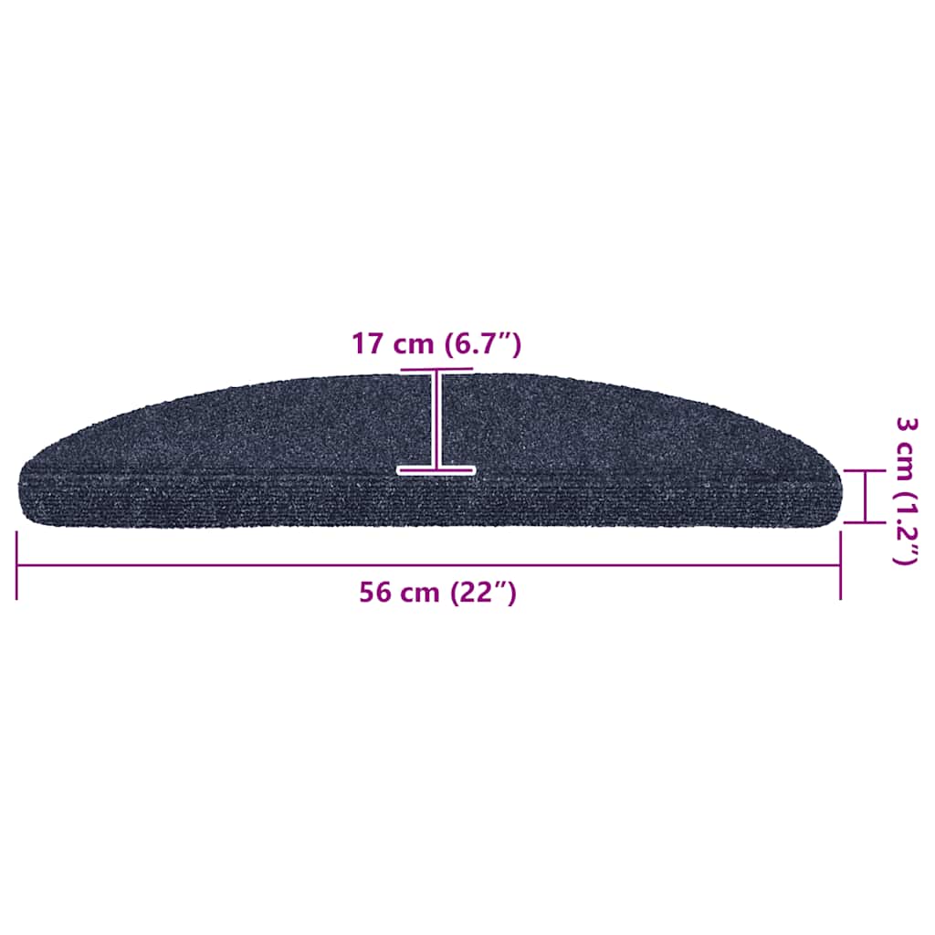 Tappetini per scale autoadesivi 30 pz 56x17x3 cm blu semicircolari | homemem39