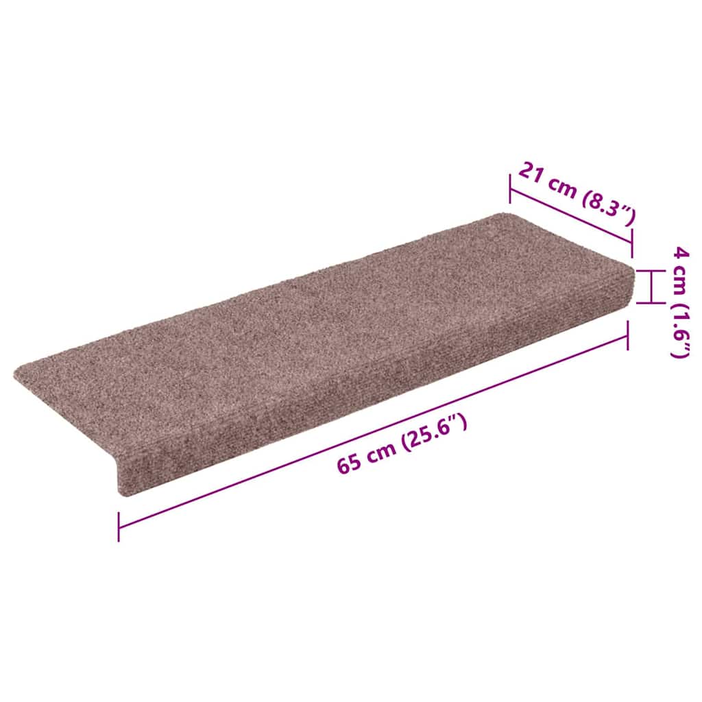 Tappetini per scale autoadesivi 20 pz 65x21x4 cm Crema Bordo rettangolare