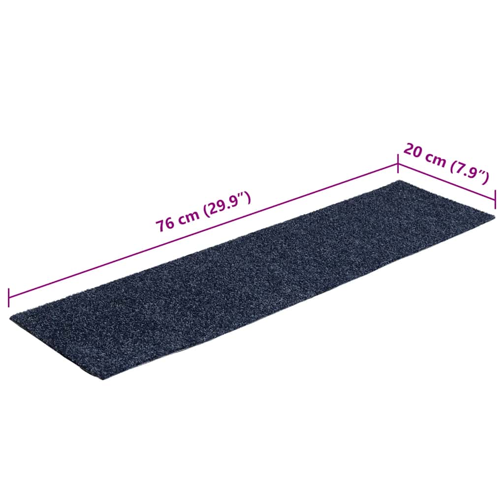 Tappetini per scale autoadesivi 30 pz 76x20 cm Grigio Blu Rettangolari | homemem39