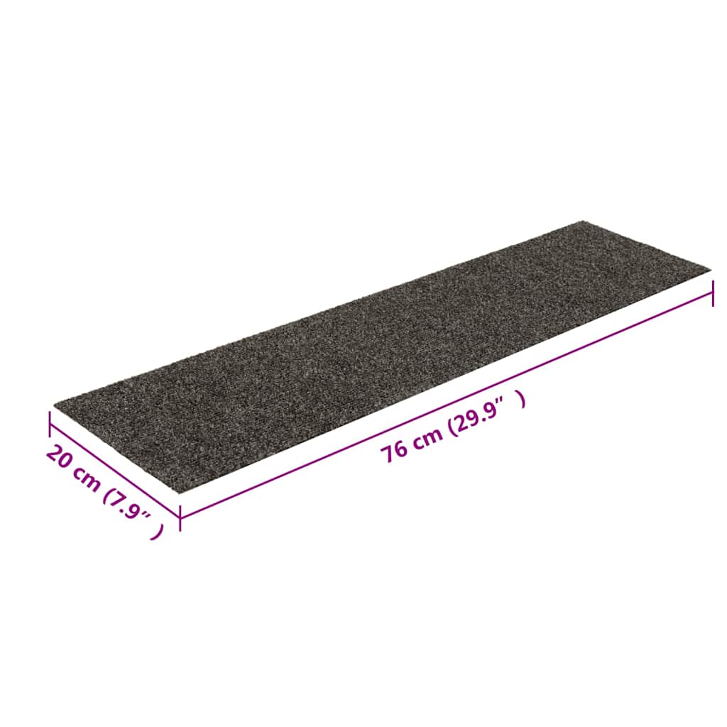 Tappetini per scale autoadesivi 30 pz 76x20 cm antracite rettangolari | homemem39