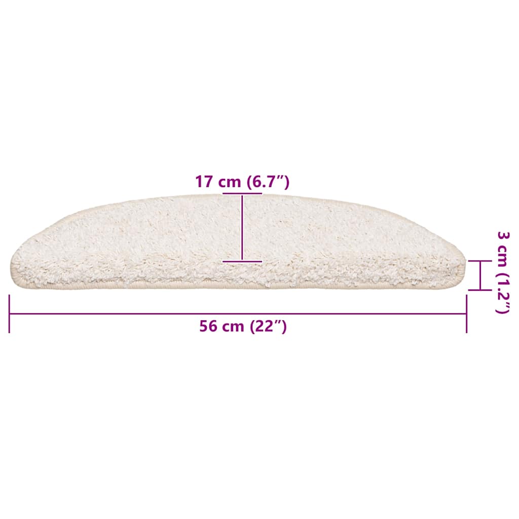 Tappetini per scale 20 pz 56x17x3 cm Bianco Semicircolari | homemem39