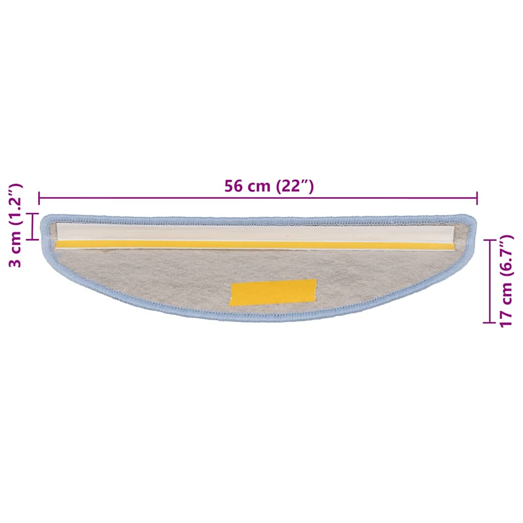 Tappeti Autoadesivi per Scale Aspetto Sisal 30pz 56x17x3 cm Blu