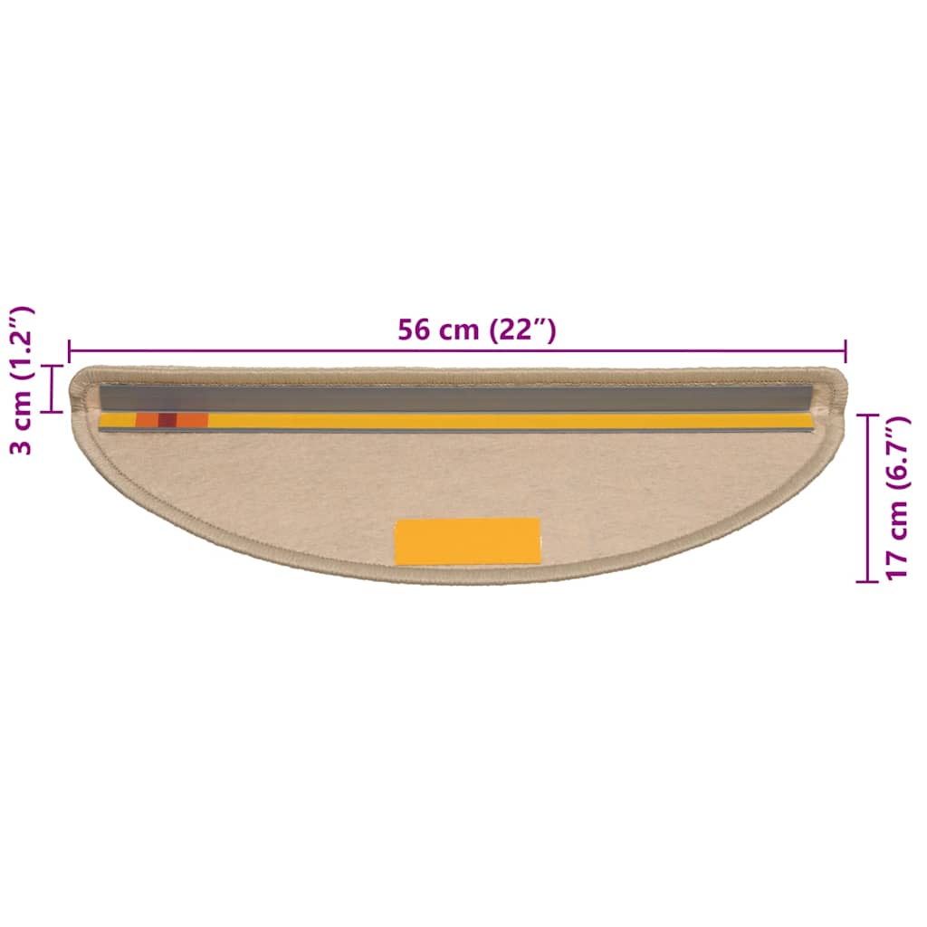 Tappeti Adesivi Scale Aspetto Sisal 30 pz 56x17x3cm Beige Scuro | homemem39
