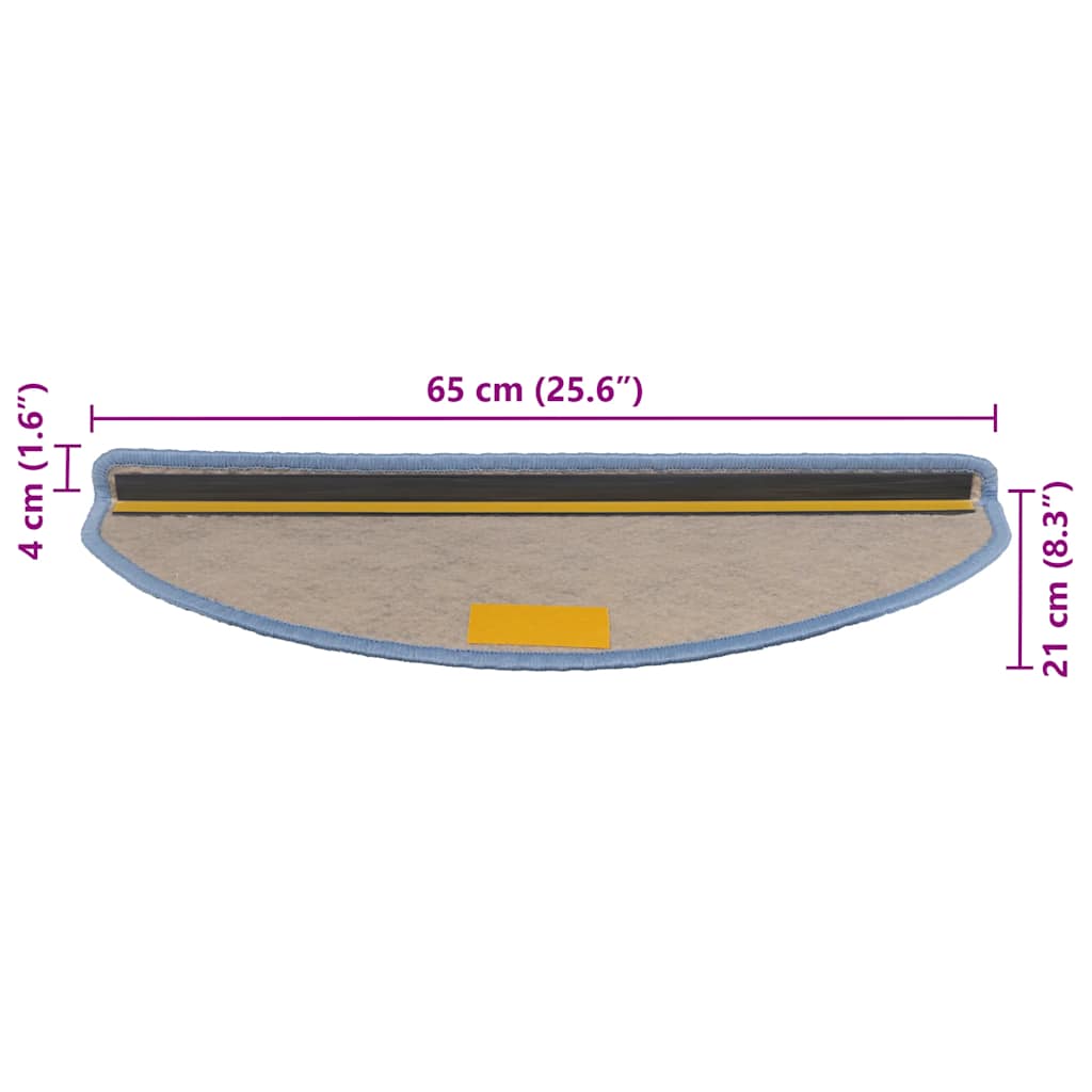Tappeti Autoadesivi per Scale Aspetto Sisal 30pz 65x21x4 cm Blu | homemem39