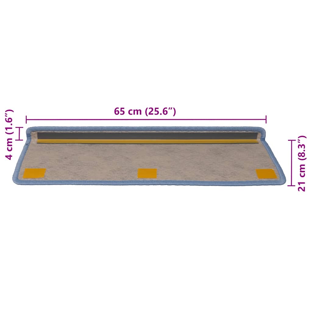 Tappeti Autoadesivi per Scale Aspetto Sisal 30pz 65x21x4 cm Blu | homemem39