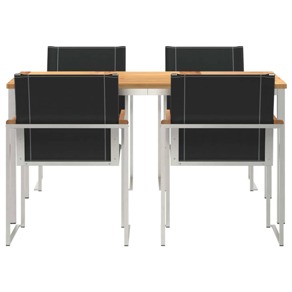 Set da Pranzo per Giardino 5 pcs Legno Massello di Acacia