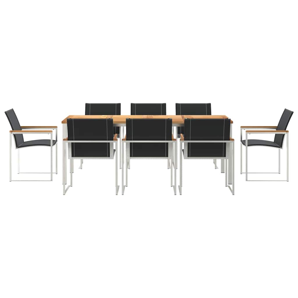 Set da Pranzo per Giardino 9 pcs Legno Massello di Acacia