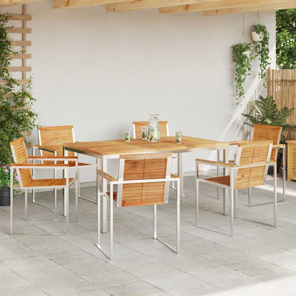 Set da Pranzo per Giardino 7 pcs Legno massiccio di teak