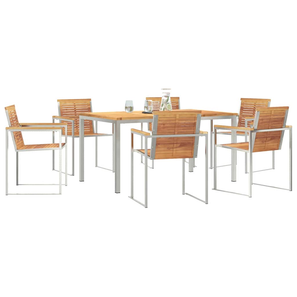 Set da Pranzo per Giardino 7 pcs Legno massiccio di teak