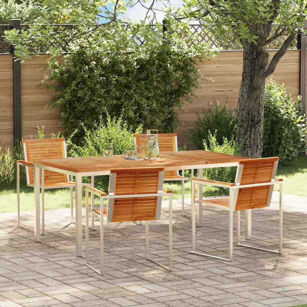 Set da Pranzo per Giardino 5 pcs Legno massiccio di teak