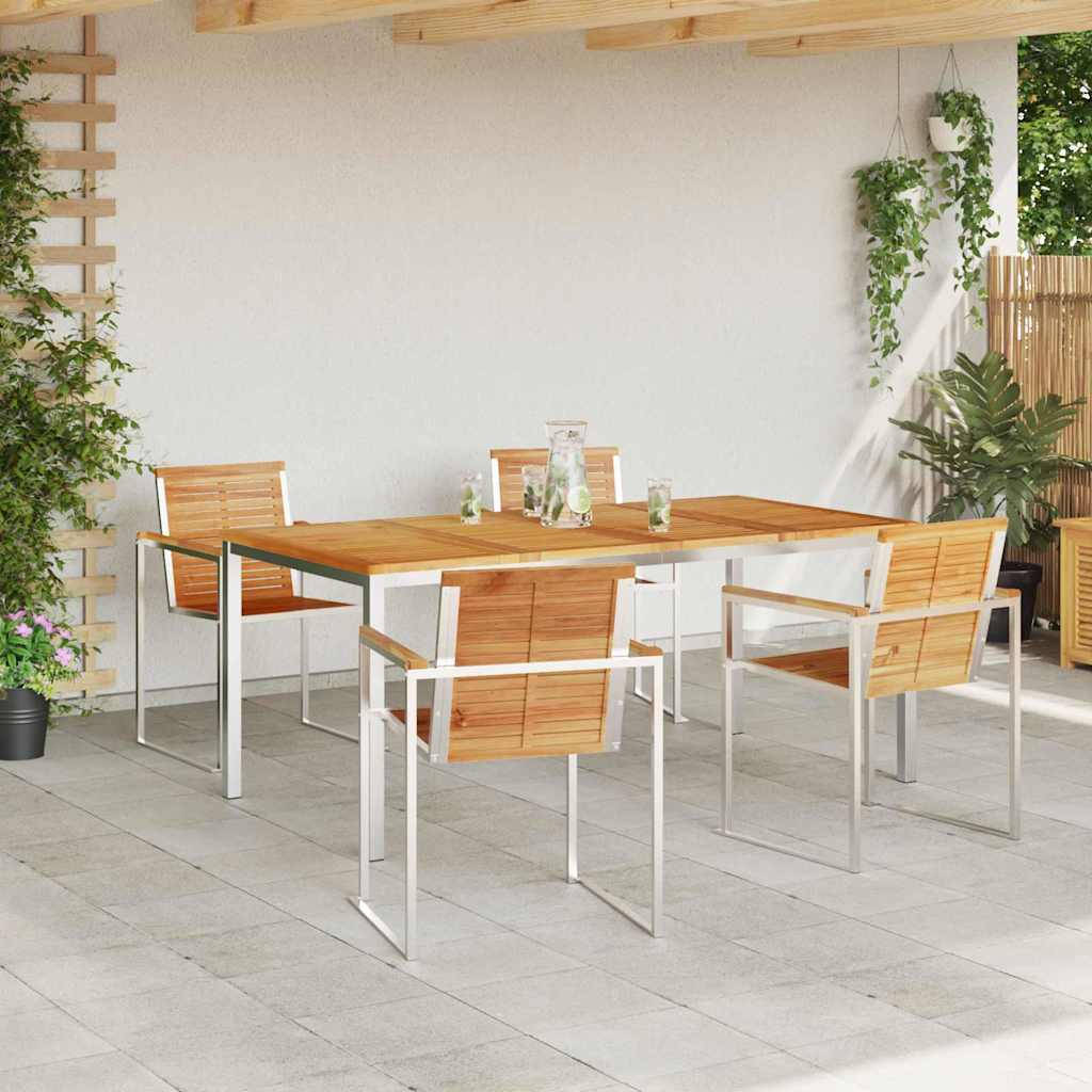 Set da Pranzo per Giardino 5 pcs Legno massiccio di teak