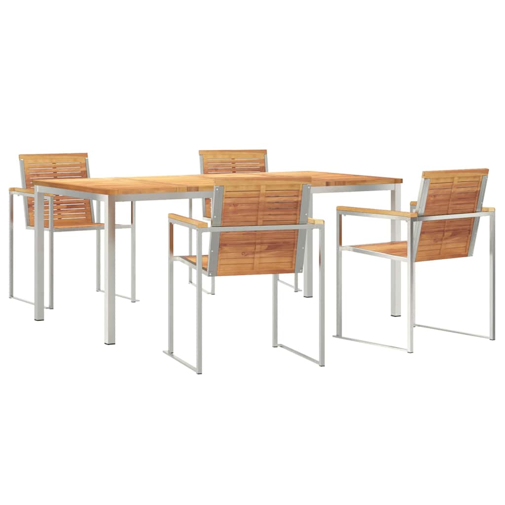 Set da Pranzo per Giardino 5 pcs Legno massiccio di teak