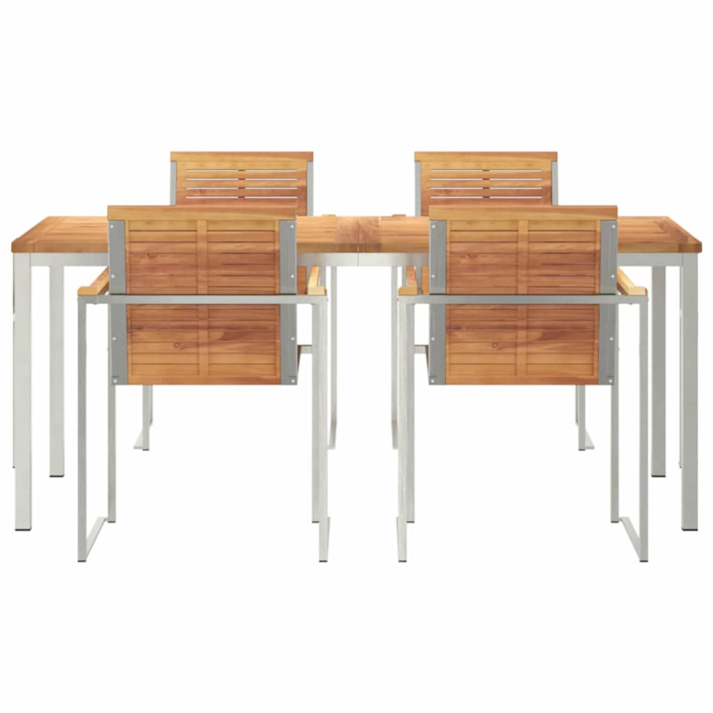 Set da Pranzo per Giardino 5 pcs Legno massiccio di teak