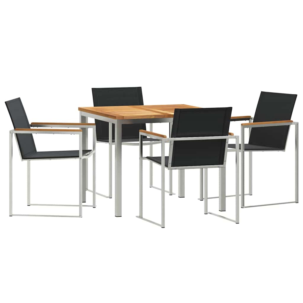 Set da Pranzo per Giardino 5 pcs Legno massiccio di teak