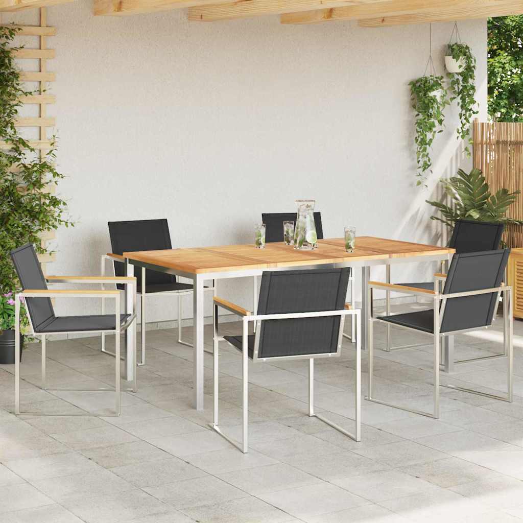 Set da Pranzo per Giardino 7 pcs Legno massiccio di teak