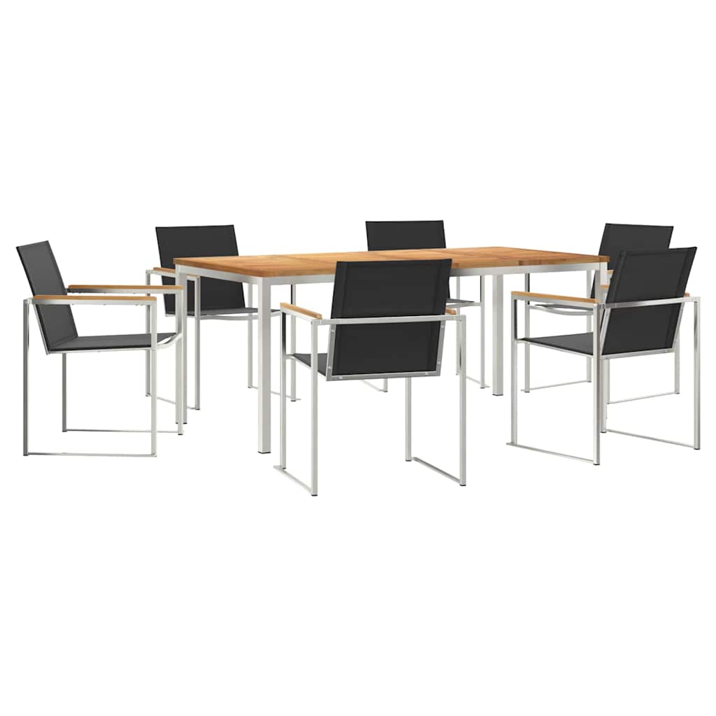 Set da Pranzo per Giardino 7 pcs Legno massiccio di teak