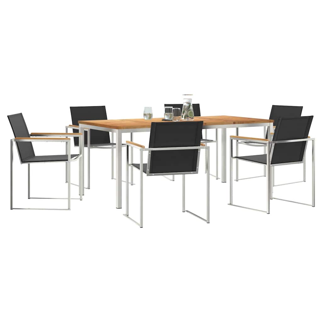Set da Pranzo per Giardino 7 pcs Legno massiccio di teak