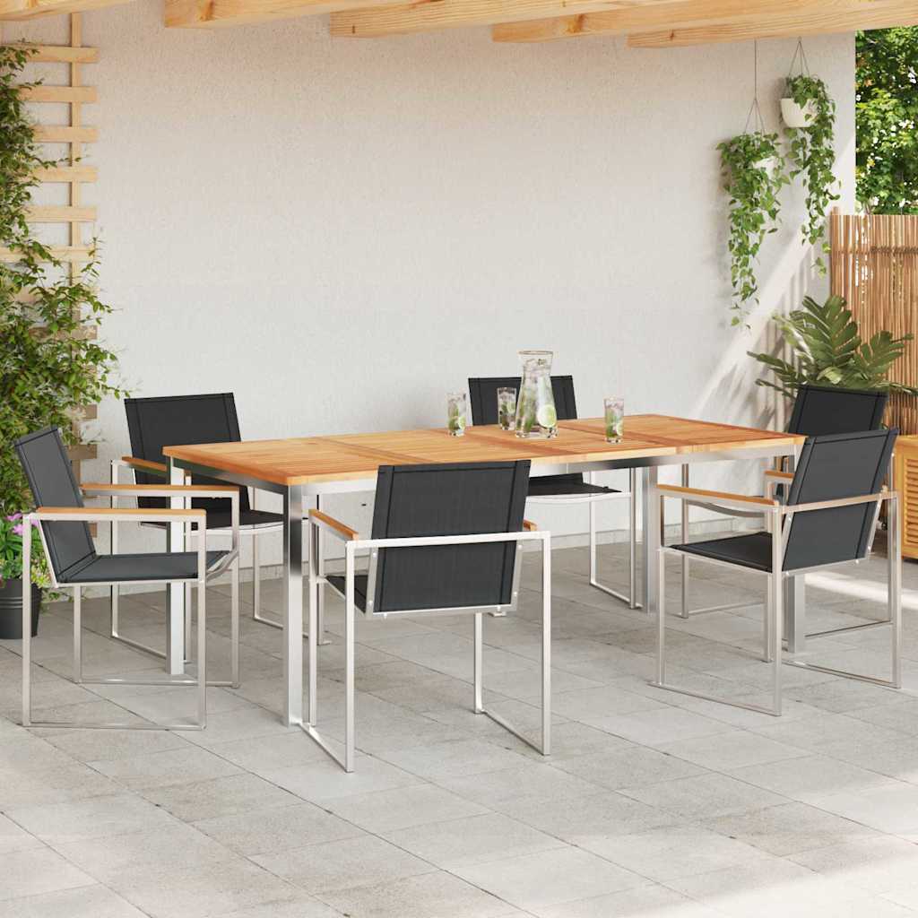 Set da Pranzo per Giardino 7 pcs Legno massiccio di teak