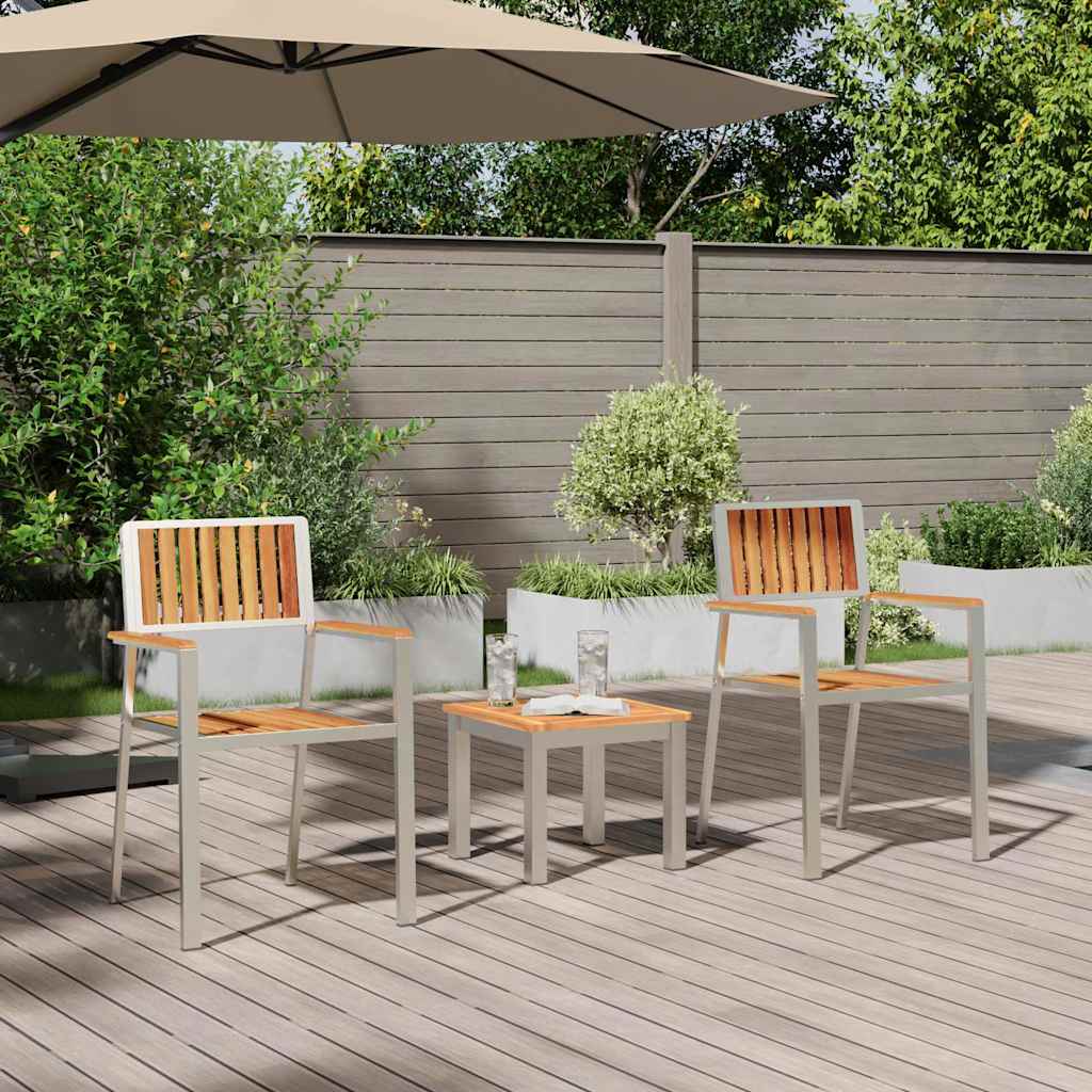 Set da Pranzo per Giardino 3 pcs Legno massello di acacia