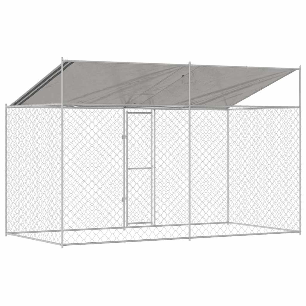 Gabbia per cani Argento 400 x 200 x 256 cm Acciaio zincato