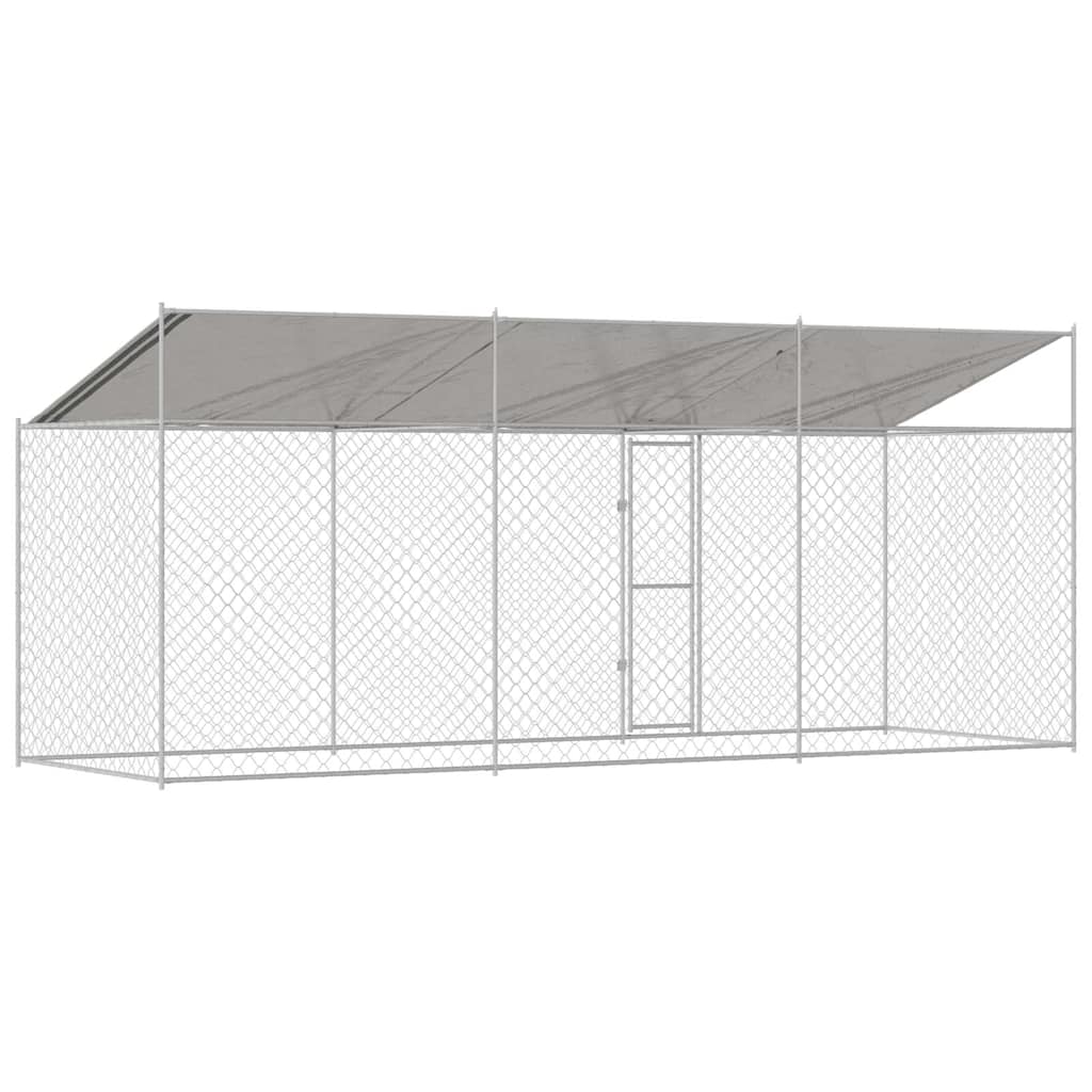 Gabbia per cani Argento 600 x 200 x 256 cm Acciaio zincato