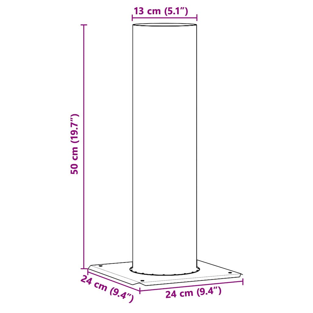 Estensione della Testa del Camino Argento 24 x 24 x 50 cm