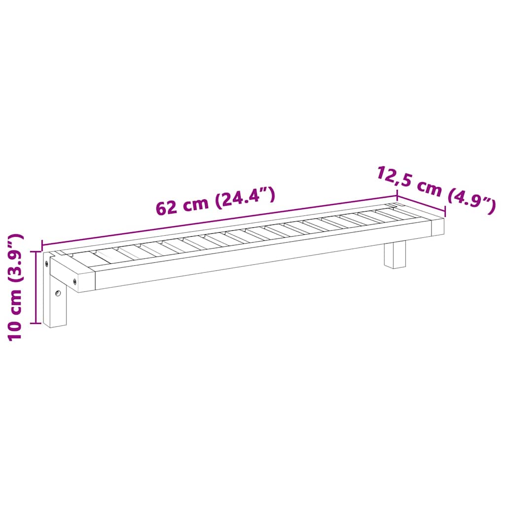 Mensola da Muro Appesa Beige 62 x 10 x 12.5 cm