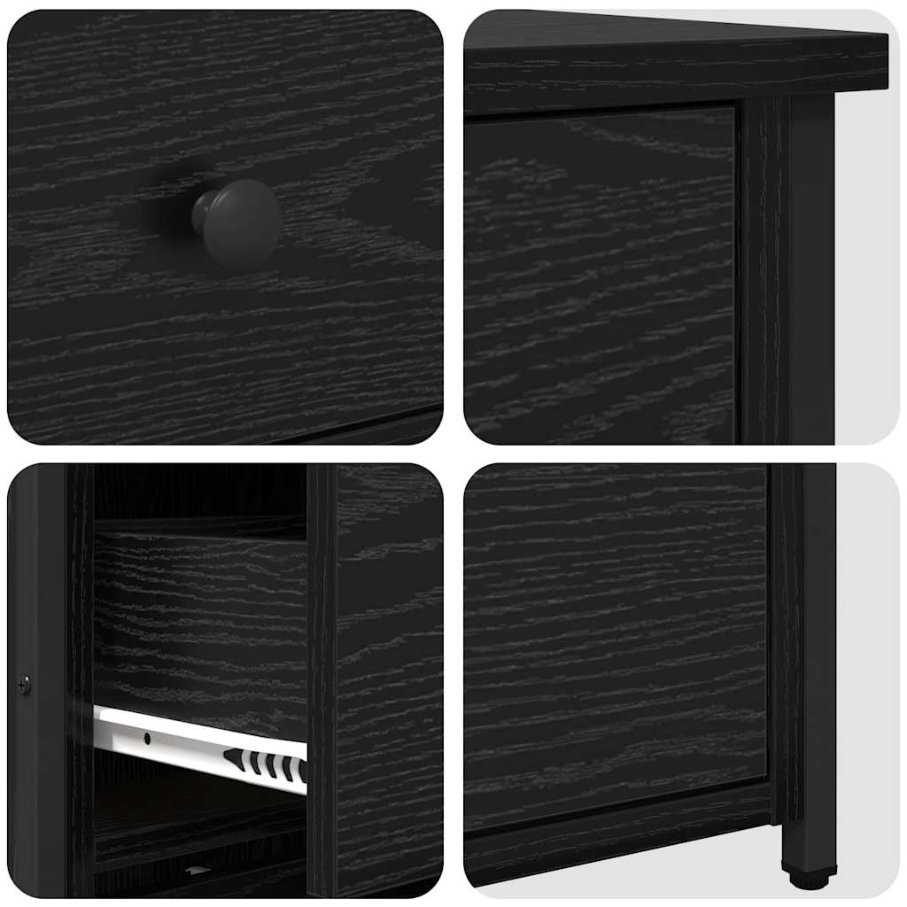 Armadio da Notte con cassetto 2 pcs Rovere nero
