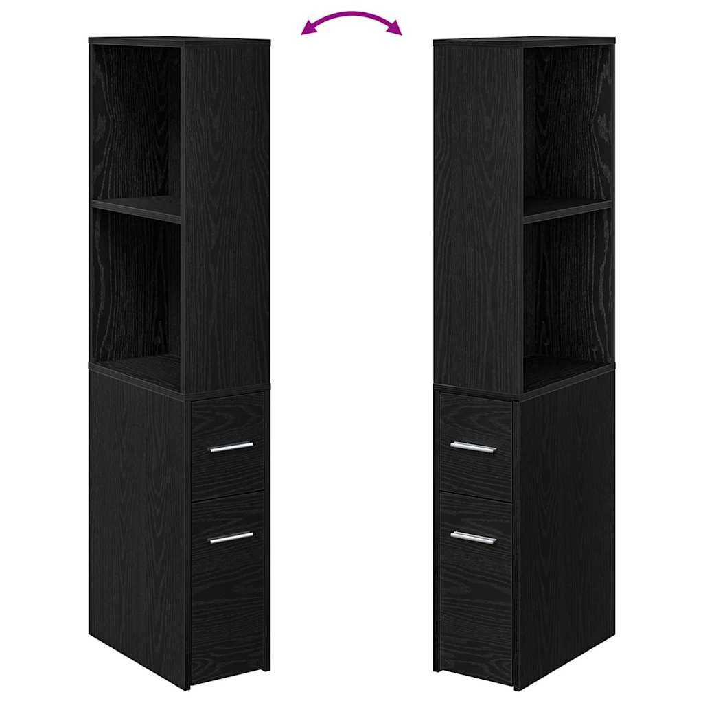 Set di mobili per il bagno 22 x 41 x 135 cm Rovere Nero | homemem39