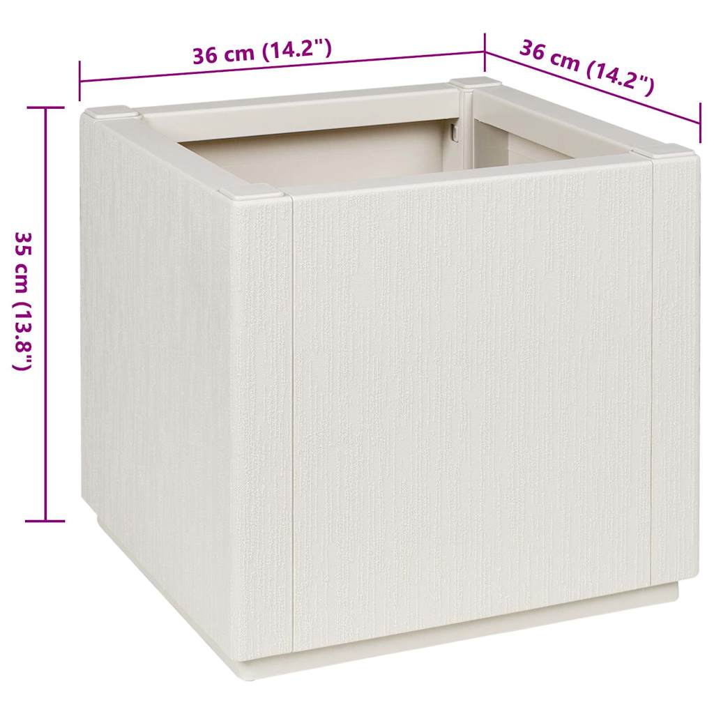 Vaso da giardino Bianco 36 x 36 x 35 cm Polipropilene