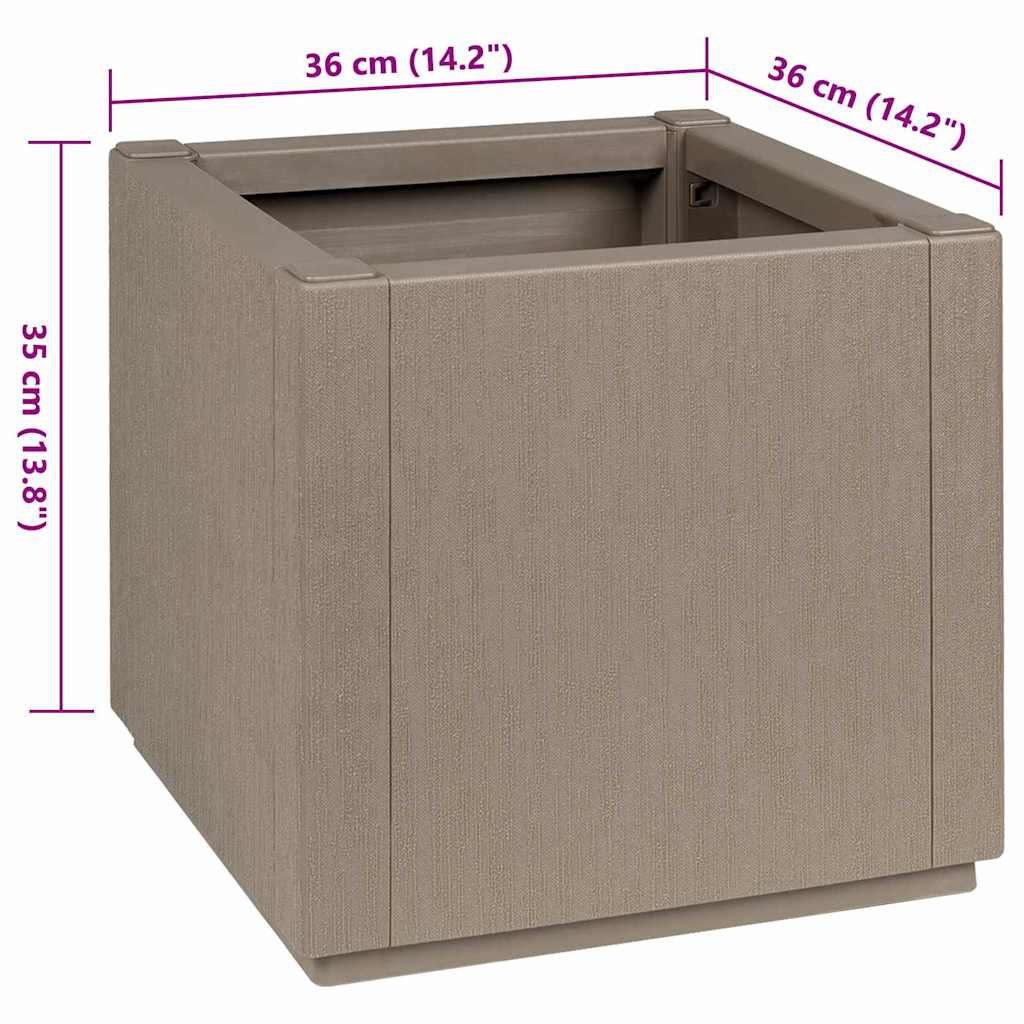 Vaso da giardino Grigio 36 x 36 x 35 cm Polipropilene